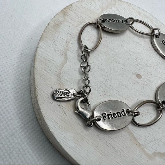 🍭4/$20 Alexa’s Angels Silver Reversible Friend Charm Bracelet - Picture 3 of 6